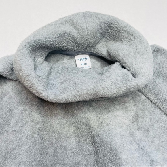 OLD Navy Active Grey Dolman Sleeve Fleece Funnel Neck Sweatshirt Thumb Holes - Picture 4 of 8